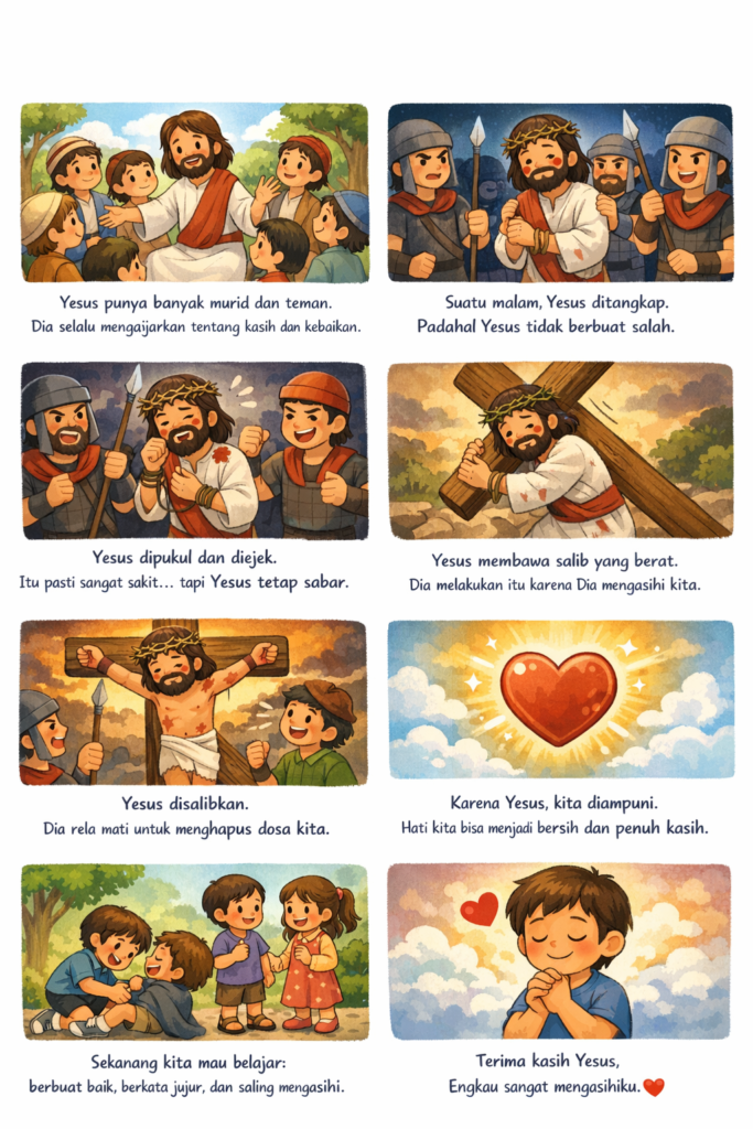 KIDRA: cerita bergambar Kisah Yesus disalibkan - Jumat Agung